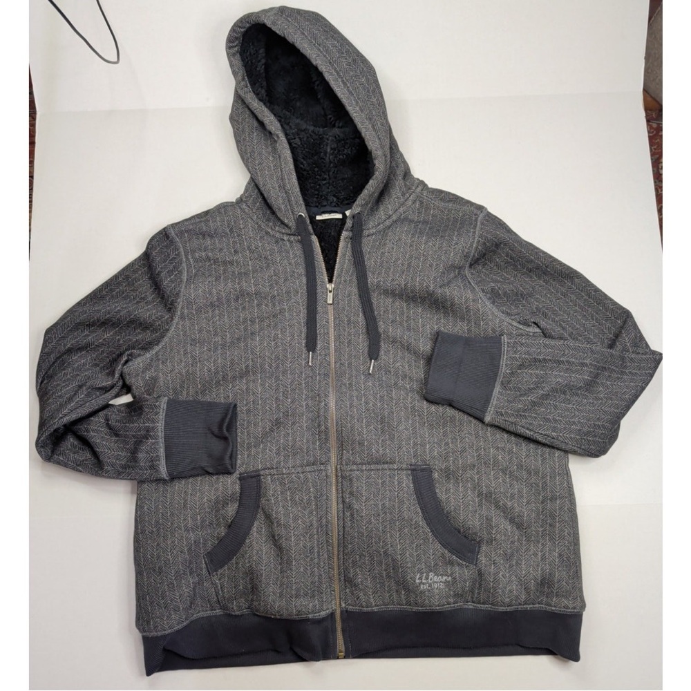 L.L. Bean Gray Hooded Zip-Up Blazer Jacket